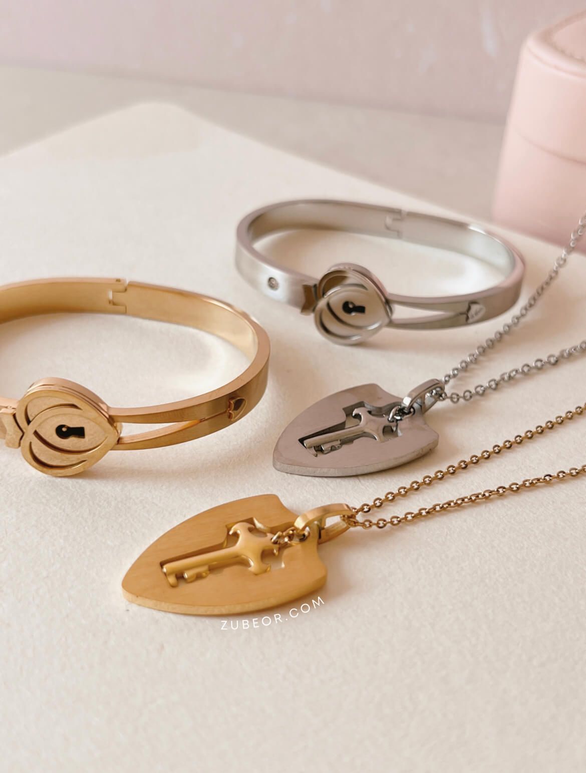 Set de pulsera candado y cadena llave