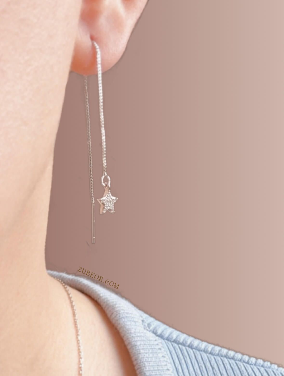 Aretes luna y estrella colgantes 2