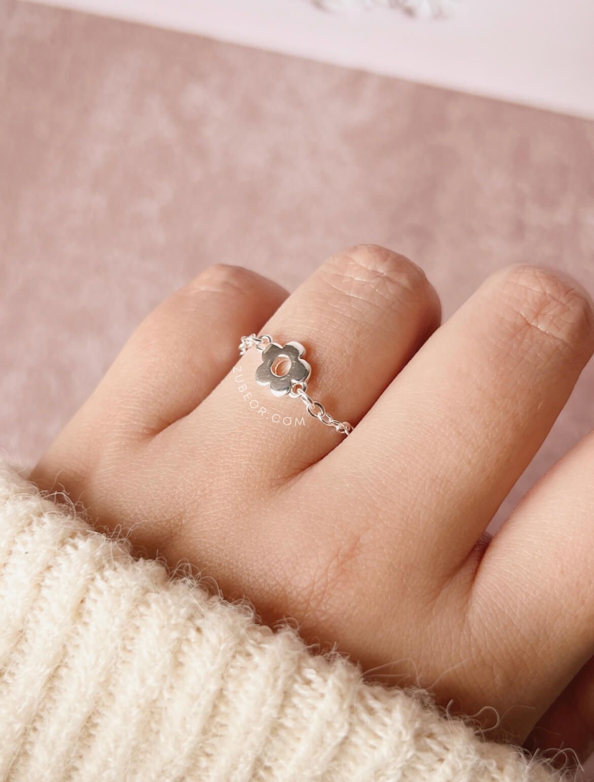 Anillo ajustable flor
