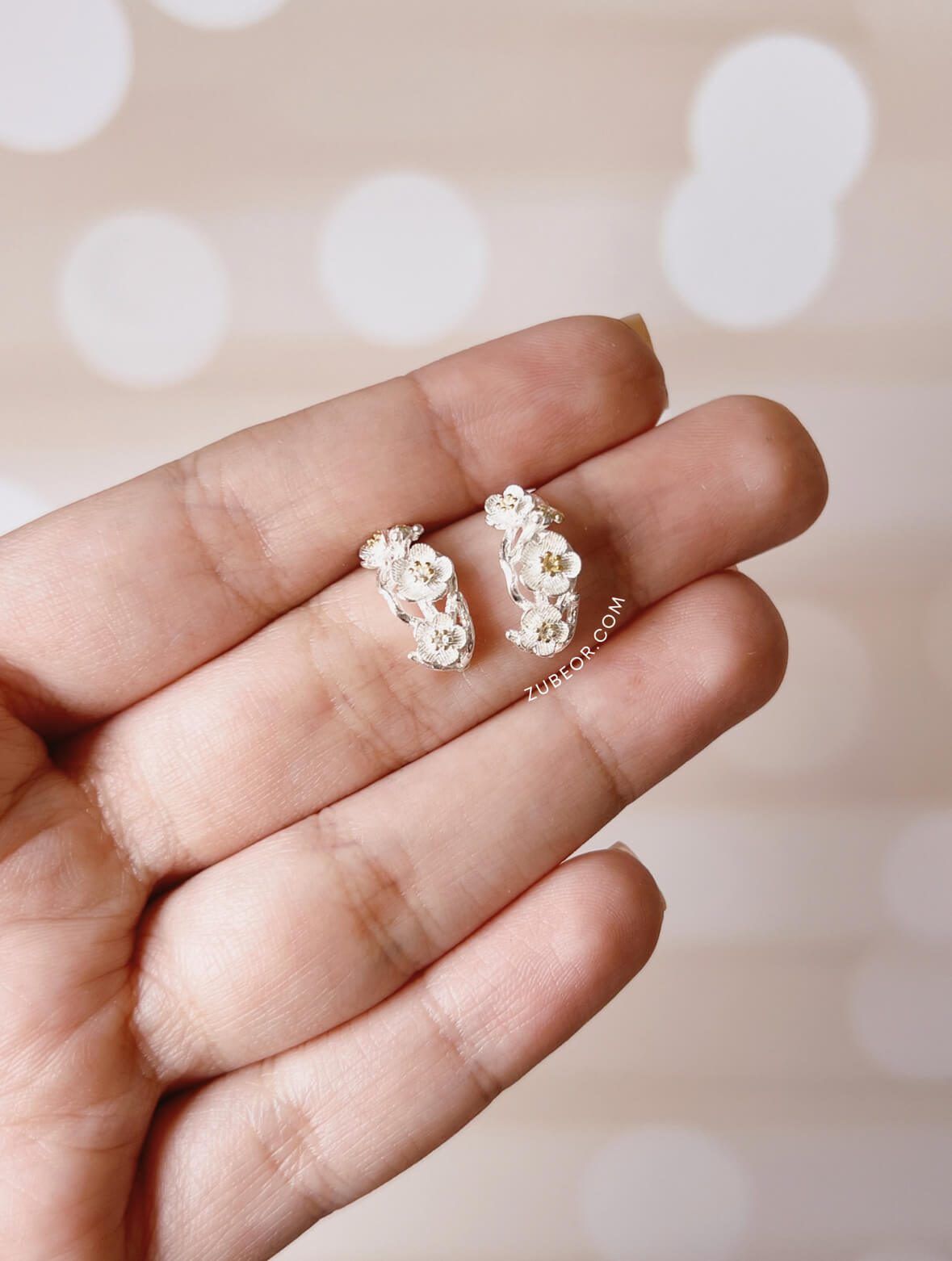 Aretes sakura blanca 2