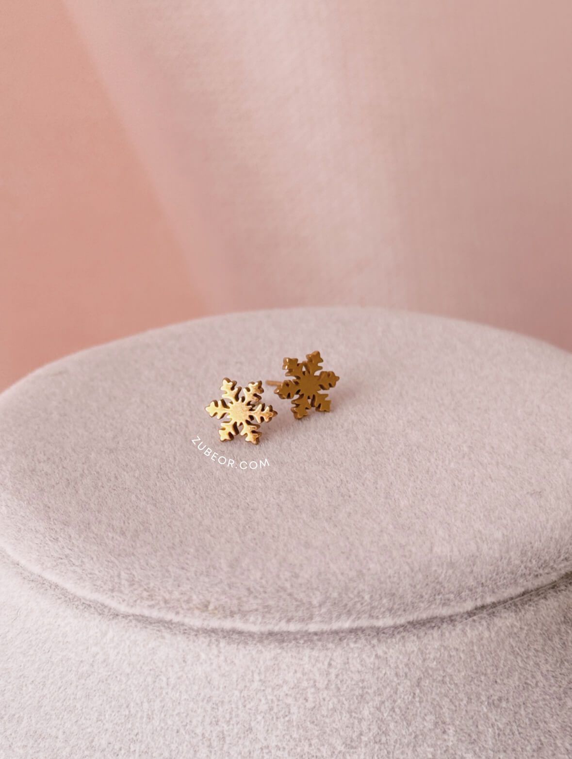 Aretes copo de nieve liso 5