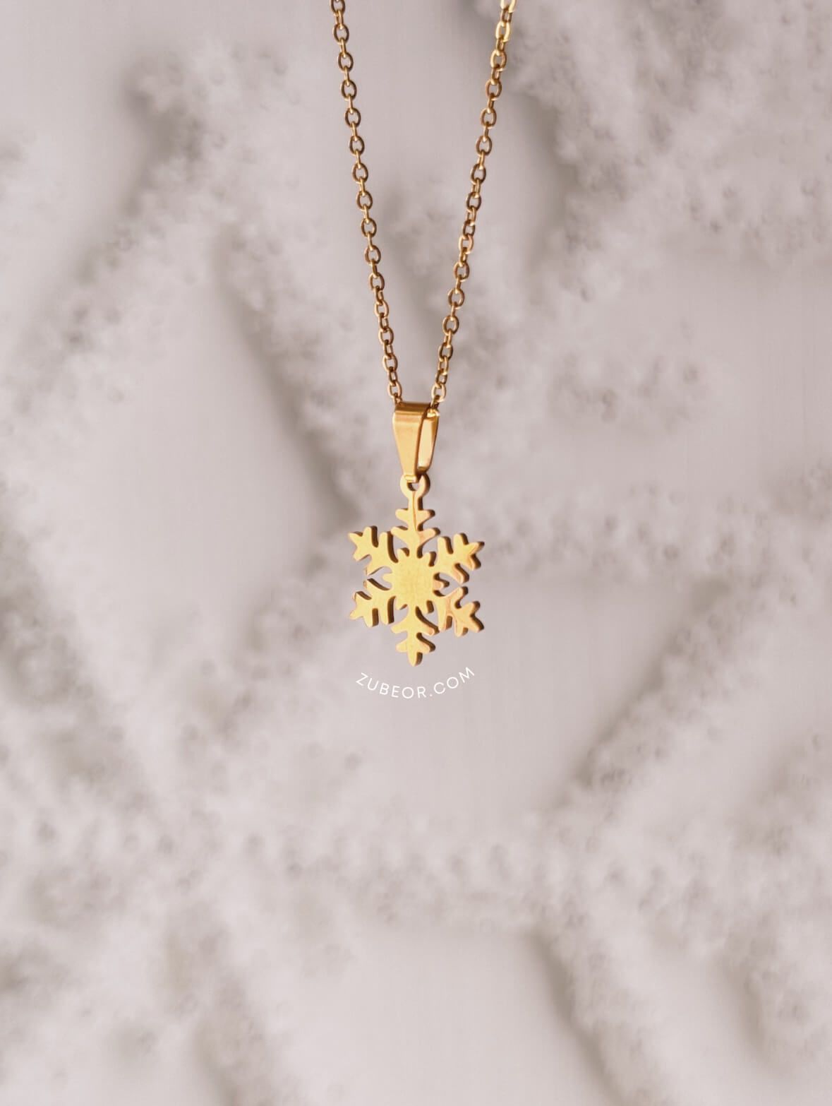 Cadena copo de nieve liso 5
