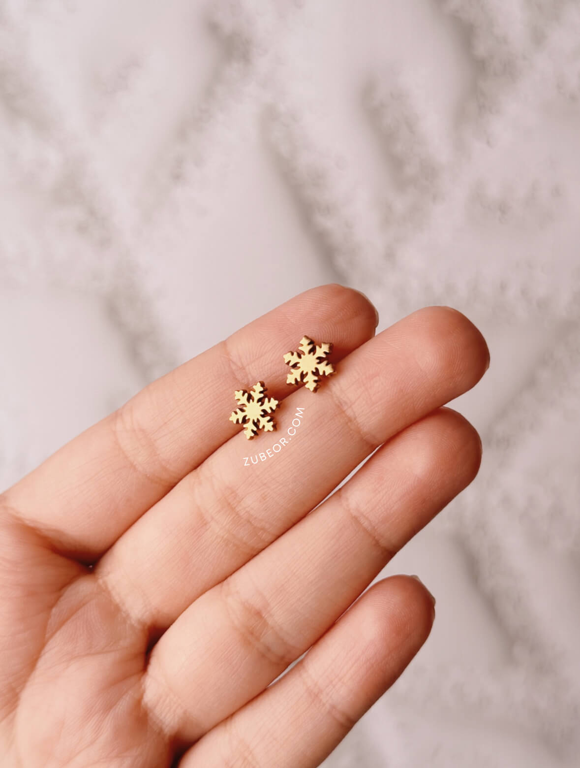 Aretes copo de nieve liso 4