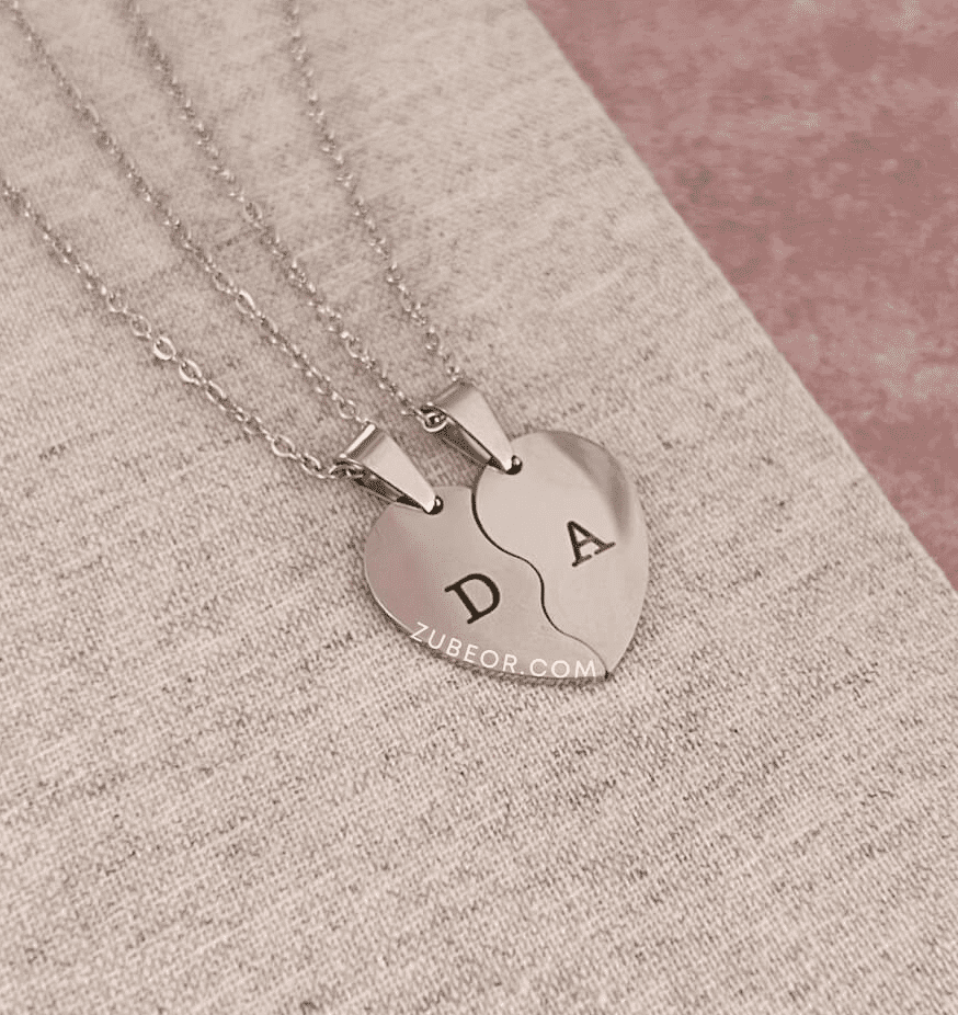 Set de cadenas corazón grabado (solo con pago previo) 12
