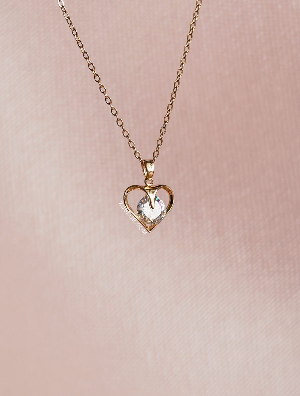 Cadena corazón forma diamante