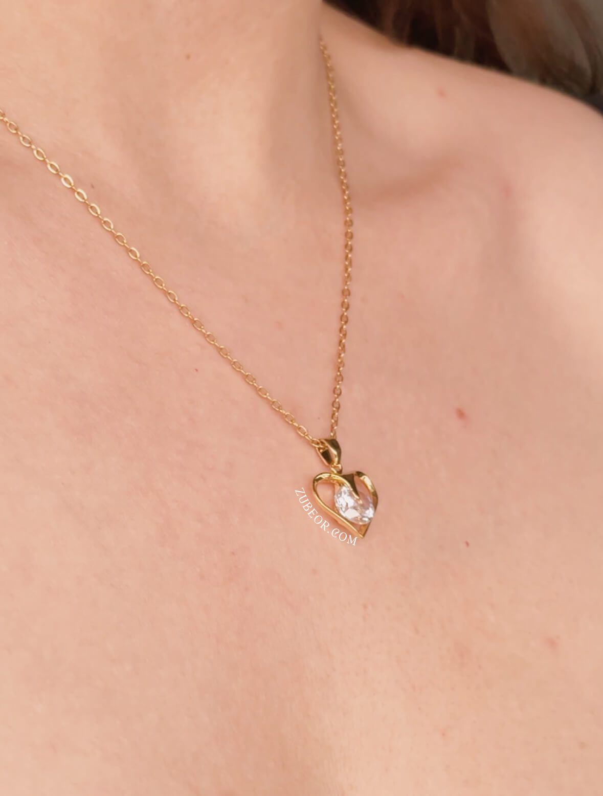 Cadena corazón forma diamante 2