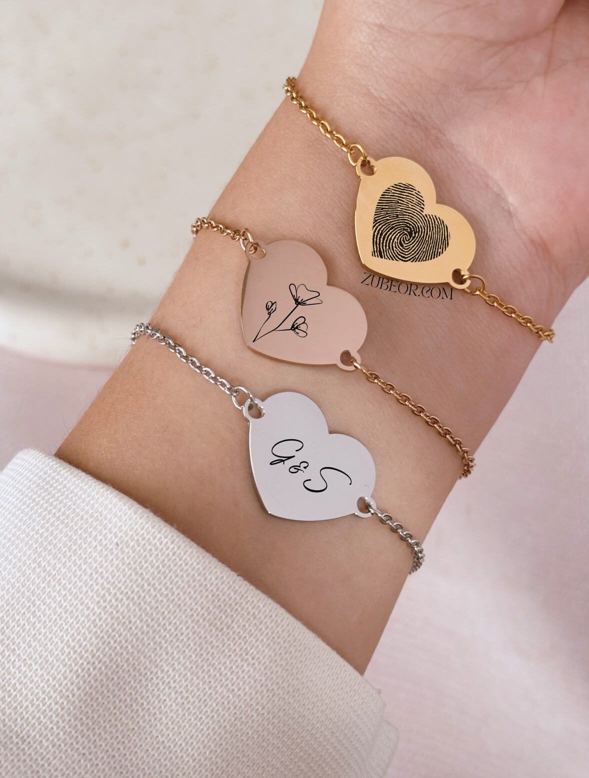 Pulsera corazón grabada (solo pago previo)