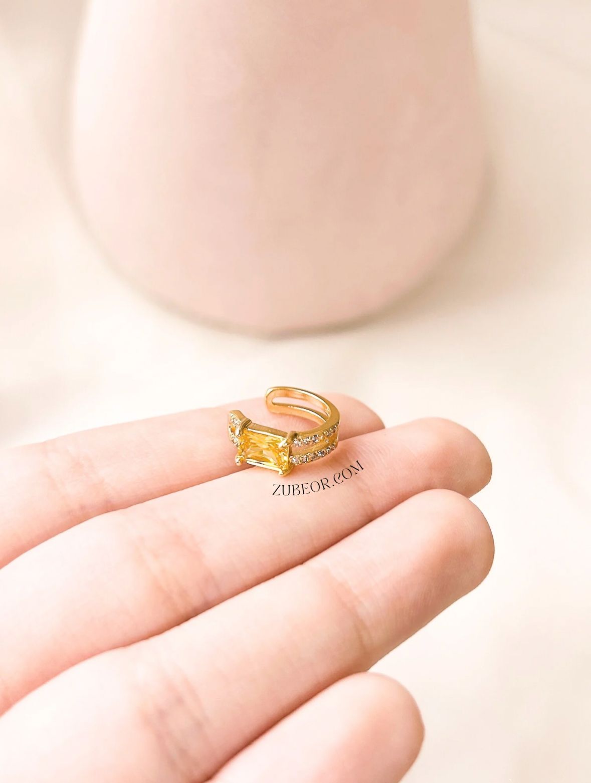 Earcuff cristal amarillo 2