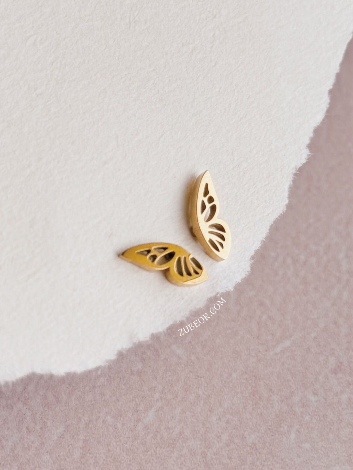 Aretes stud mitad de alas mariposa 3