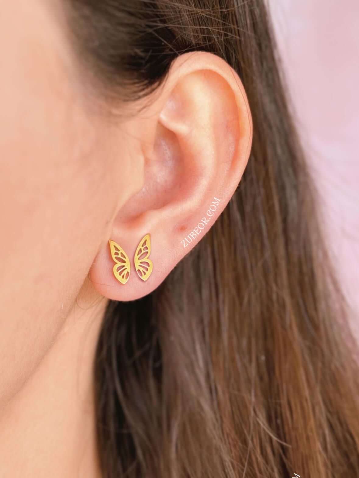 Aretes stud mitad de alas mariposa 4