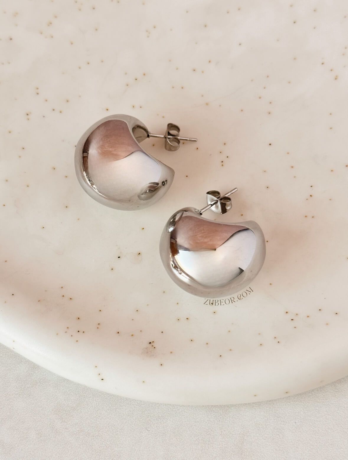Aretes burbuja plateada 3