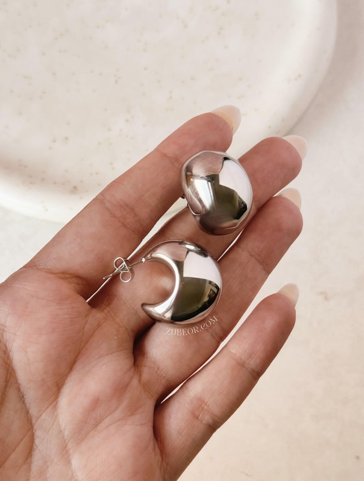 Aretes burbuja plateada 4