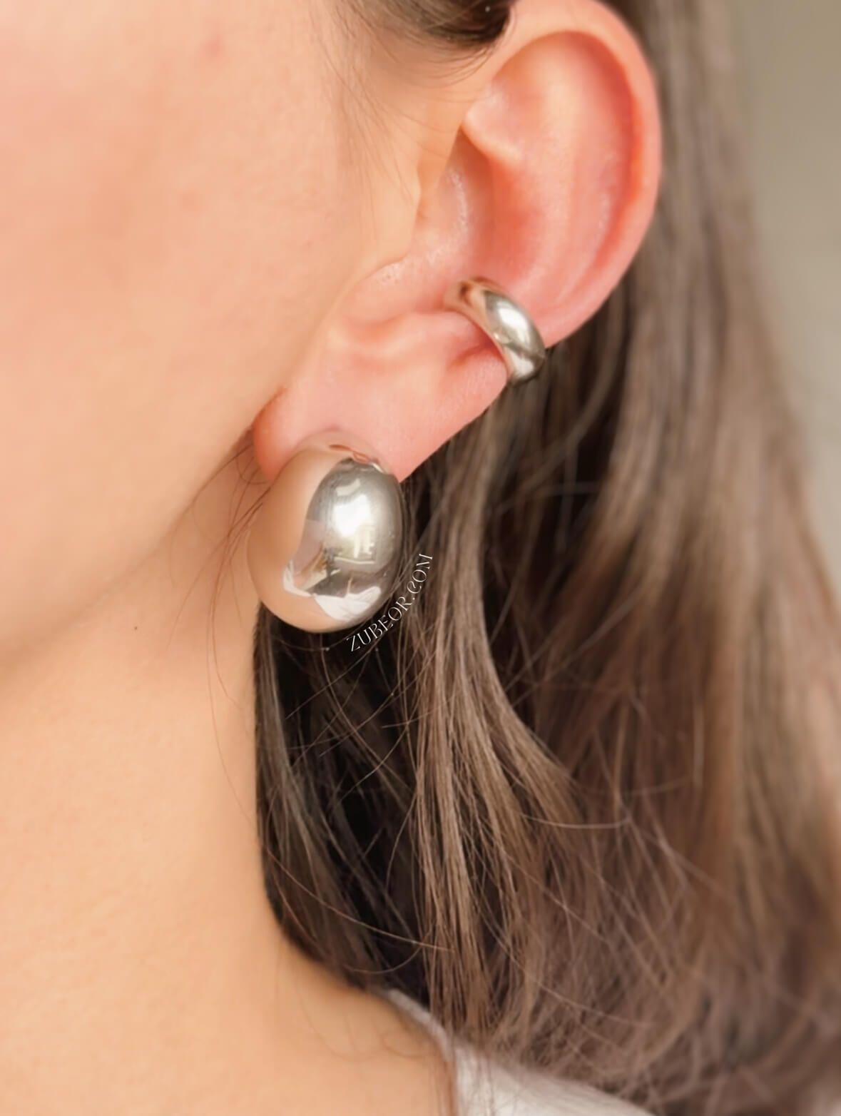Aretes burbuja plateada 2