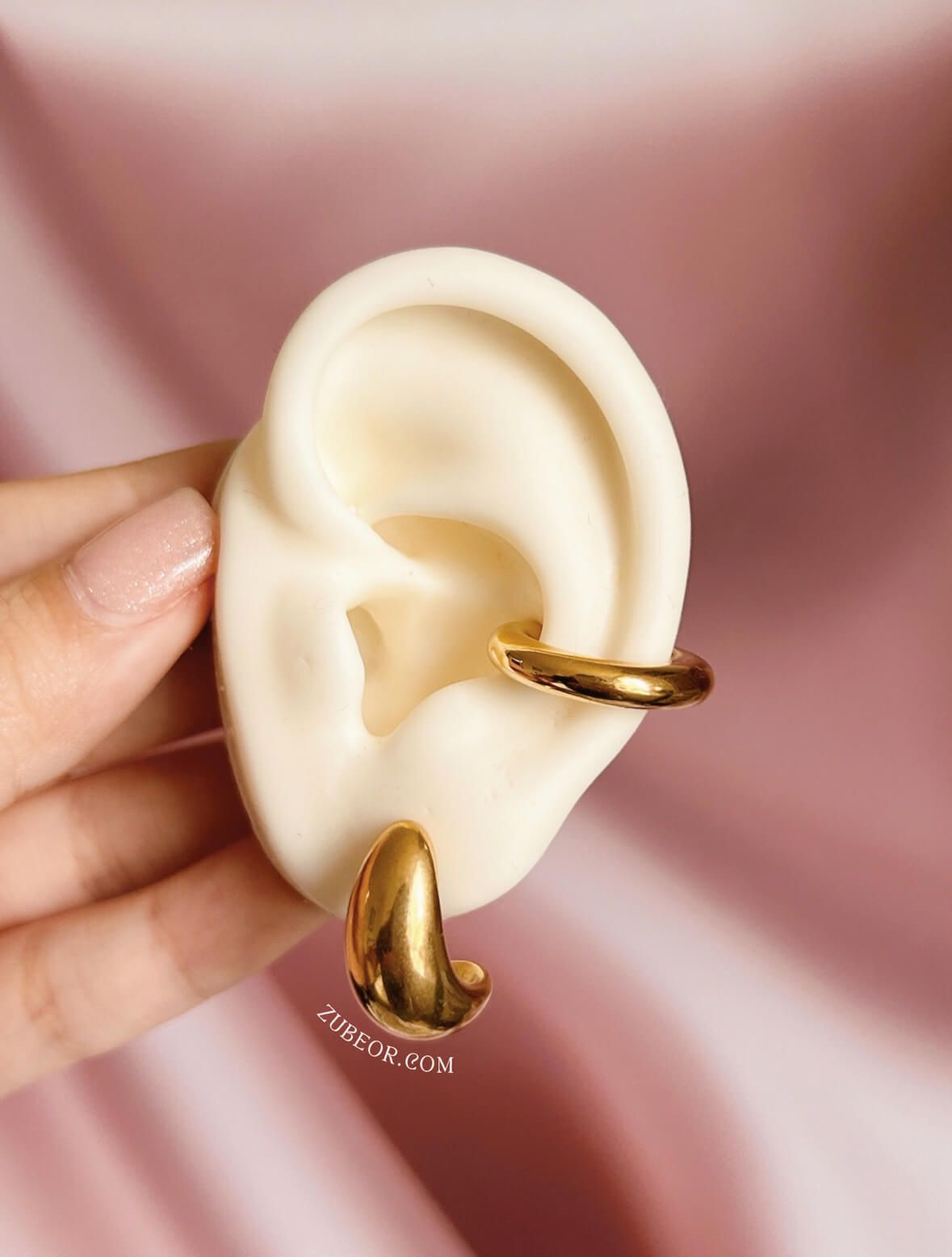 Aretes clásicos media luna grande 6