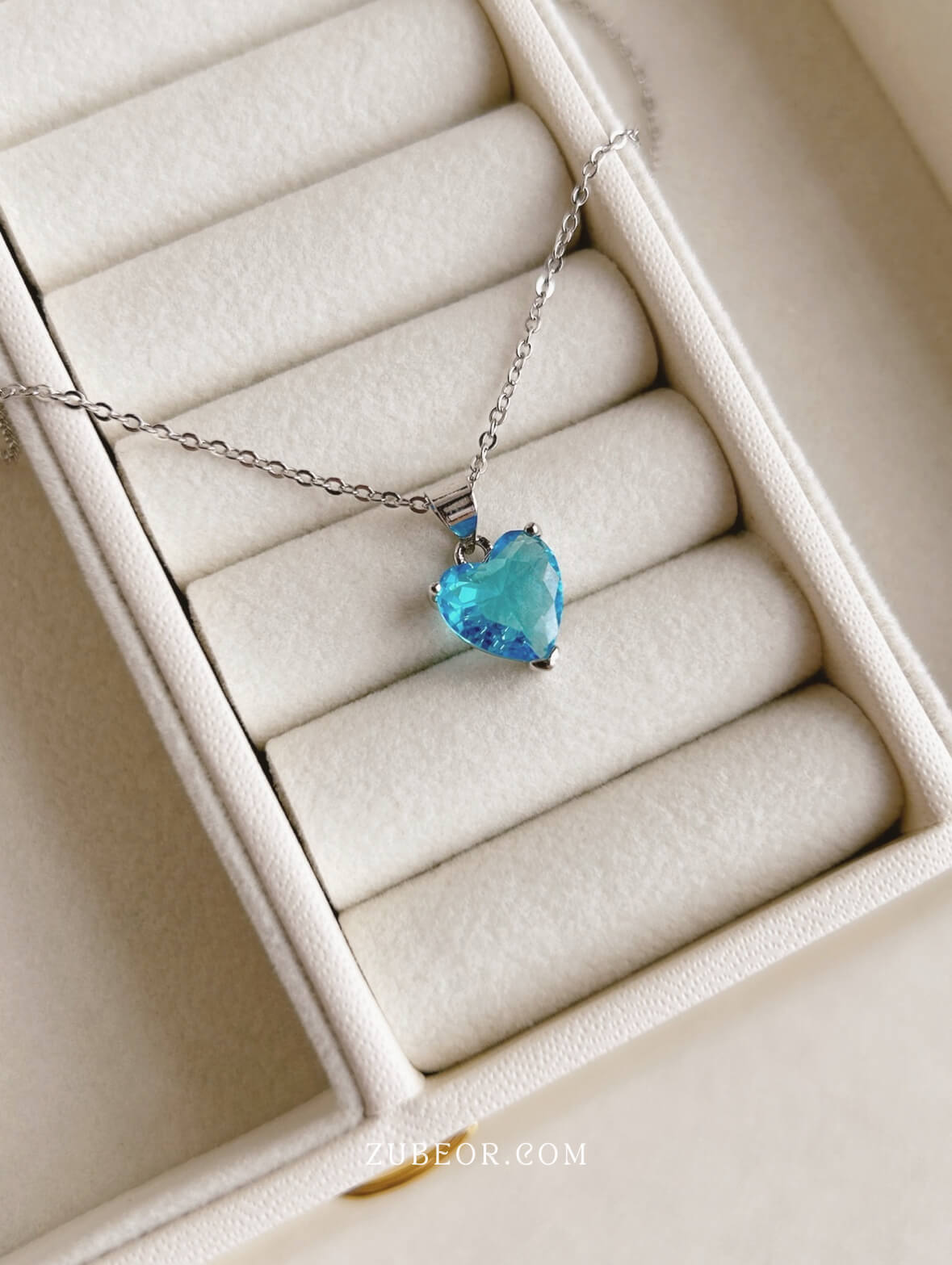 Cadena corazón Aqua