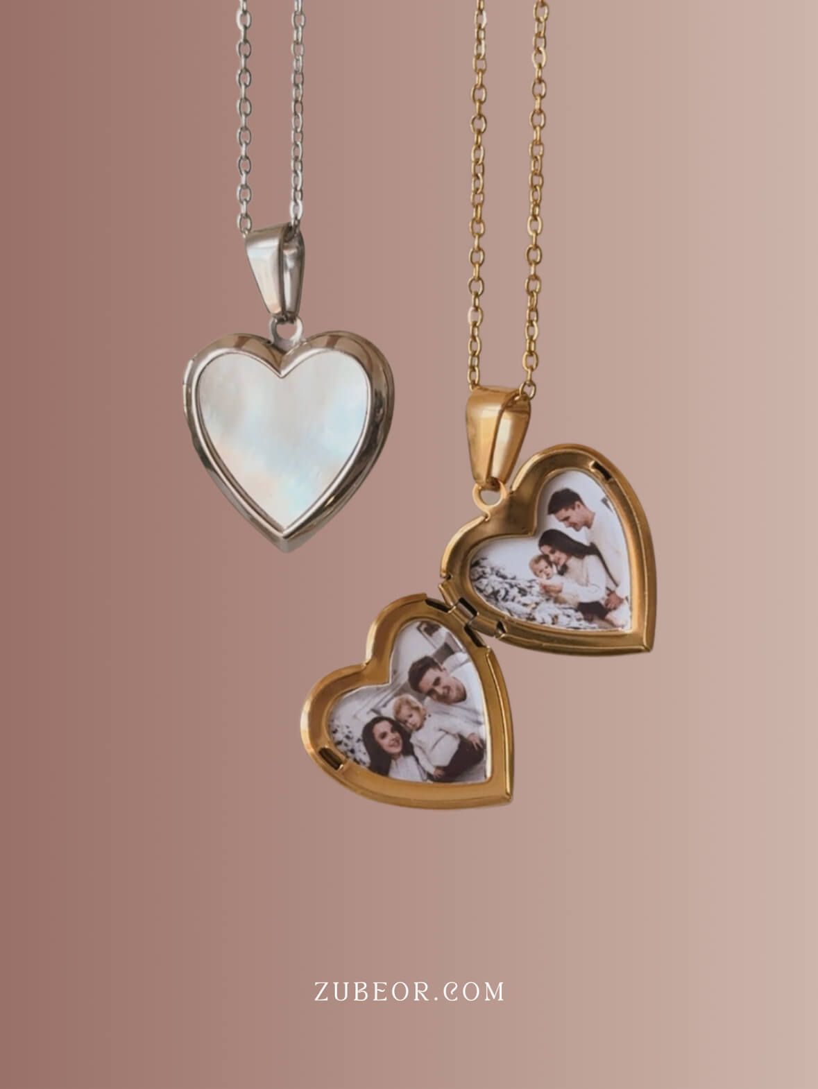 Relicario perlado corazón 4
