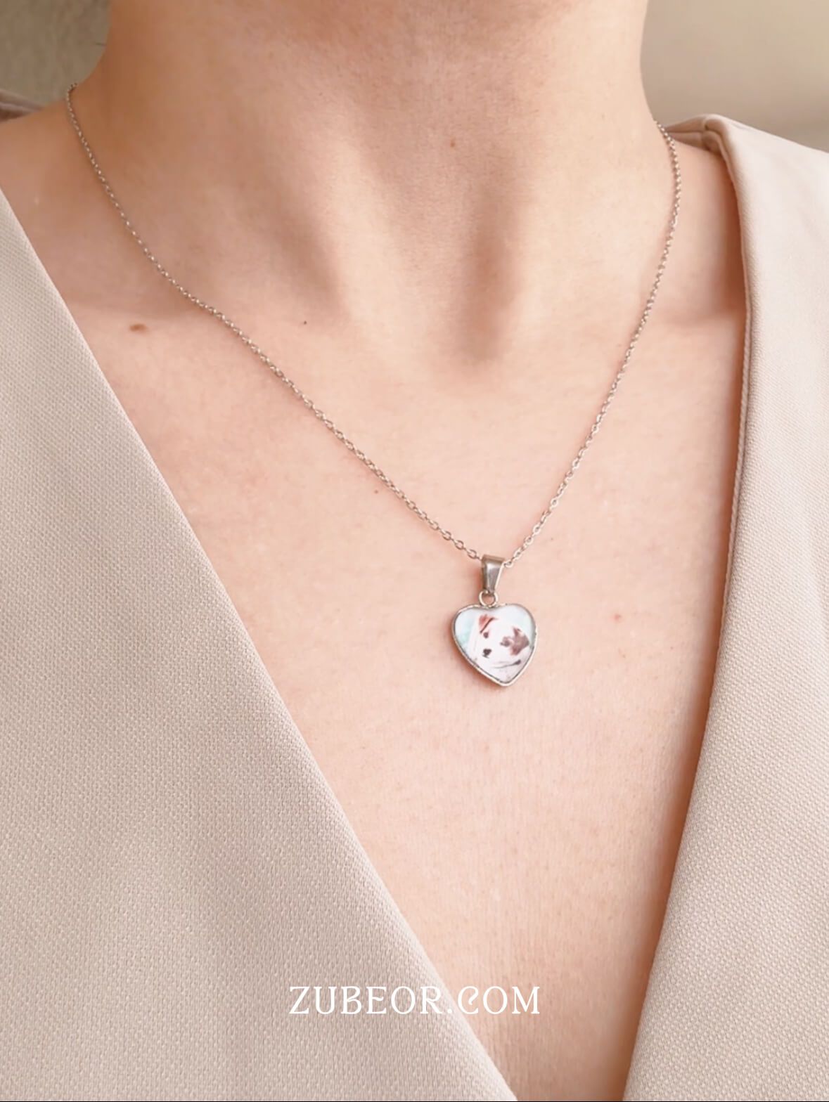 Cadena camafeo corazón grabado (solo con pago previo)