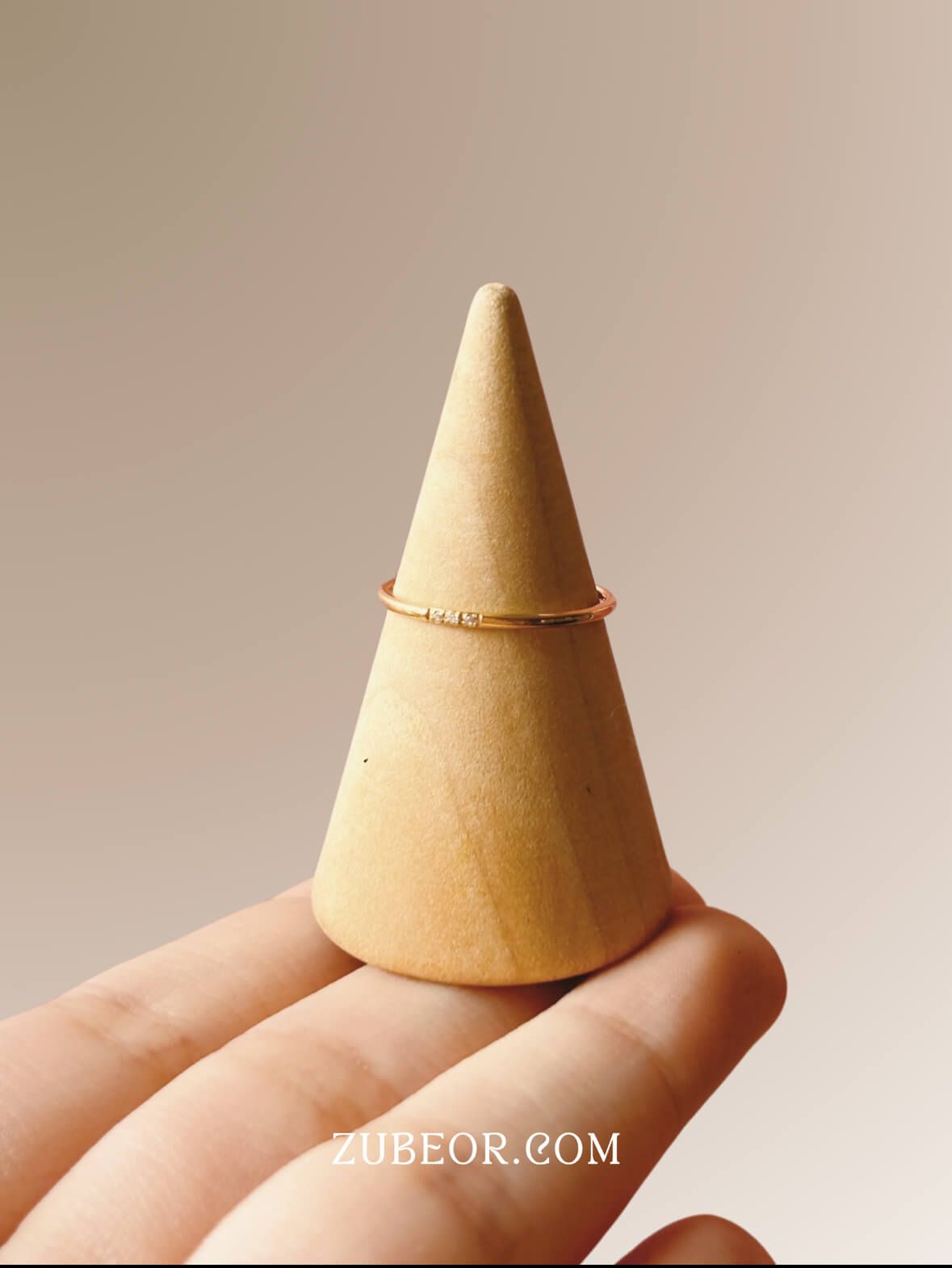 Anillo minimalista cristales 4