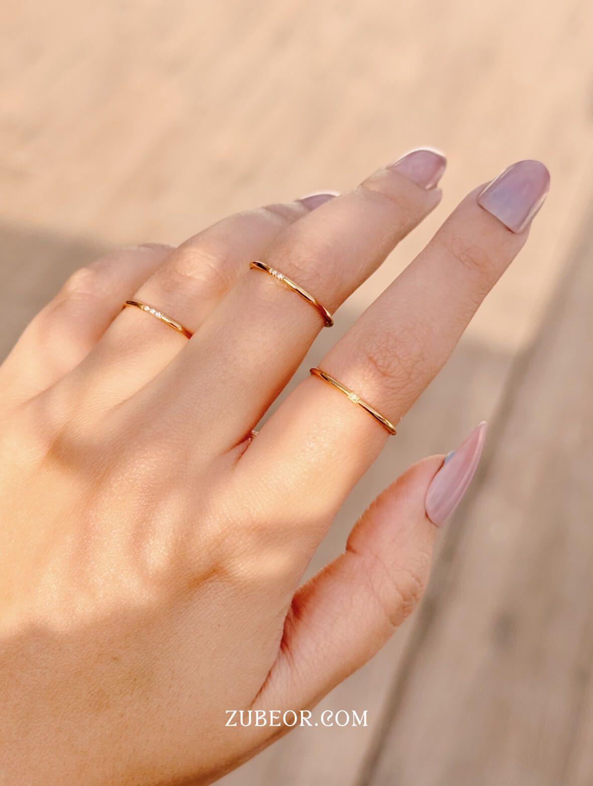 Anillo minimalista cristales 12