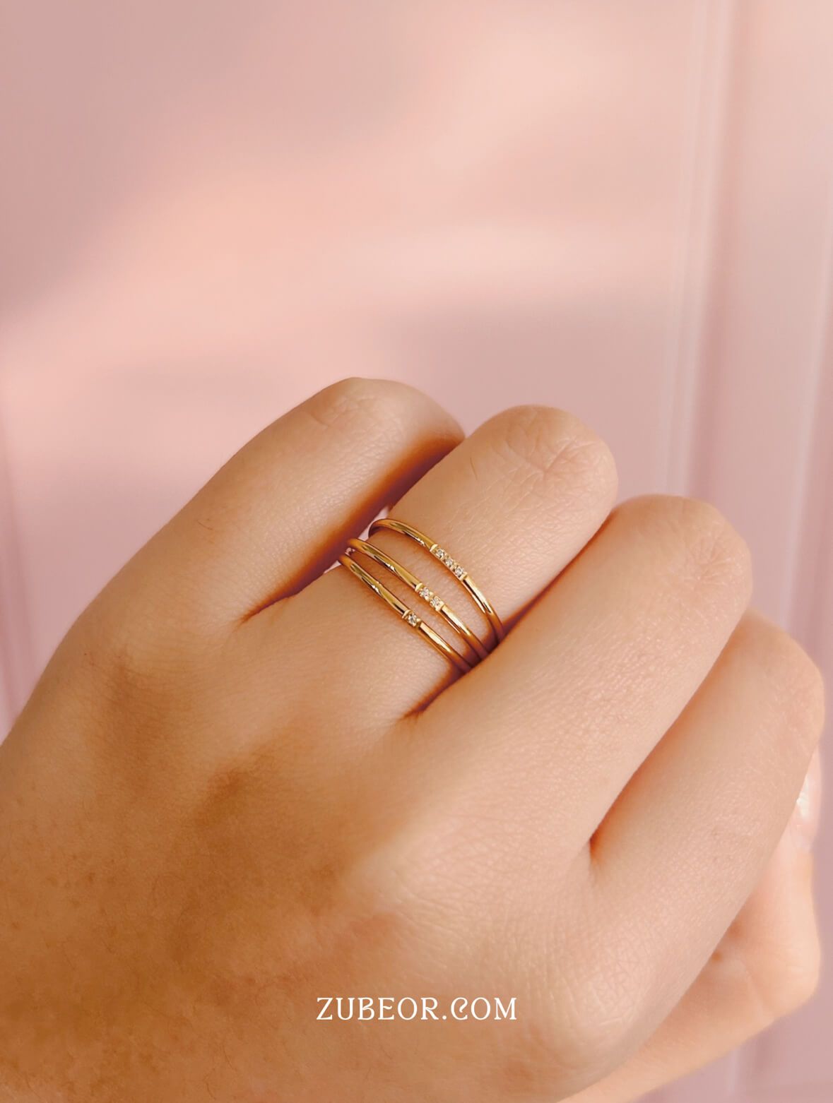Anillo minimalista cristales 18