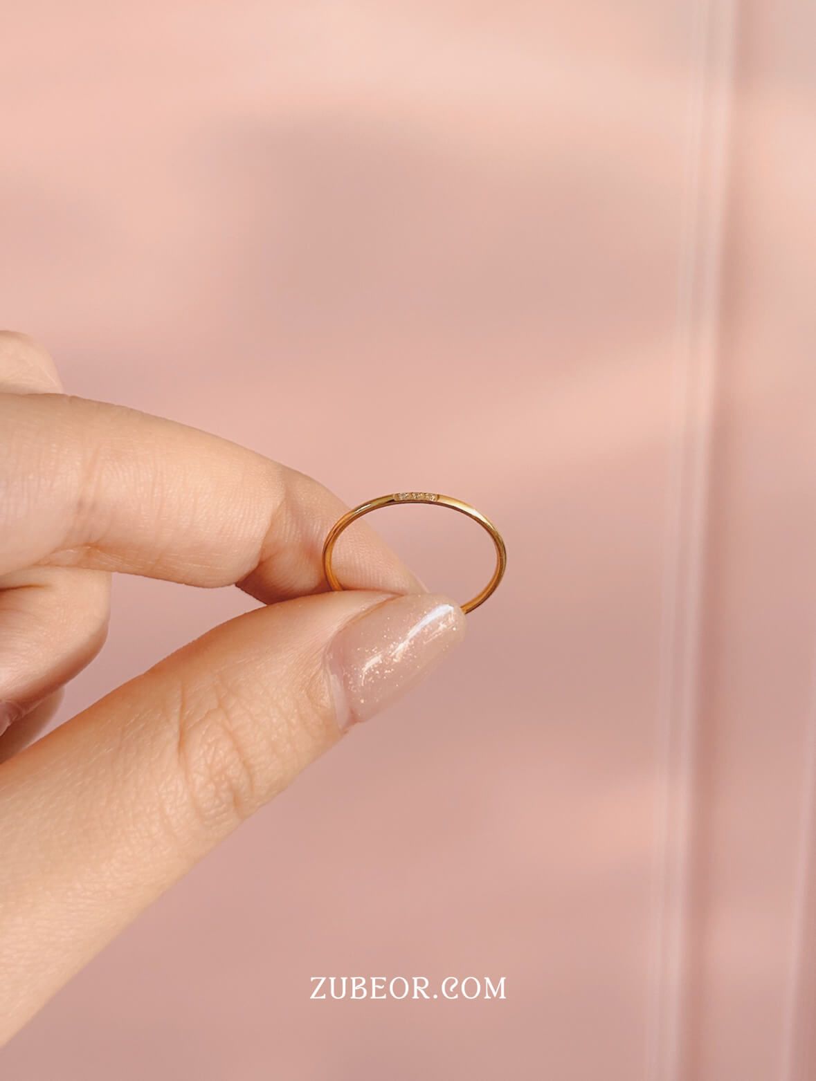 Anillo minimalista cristales 13