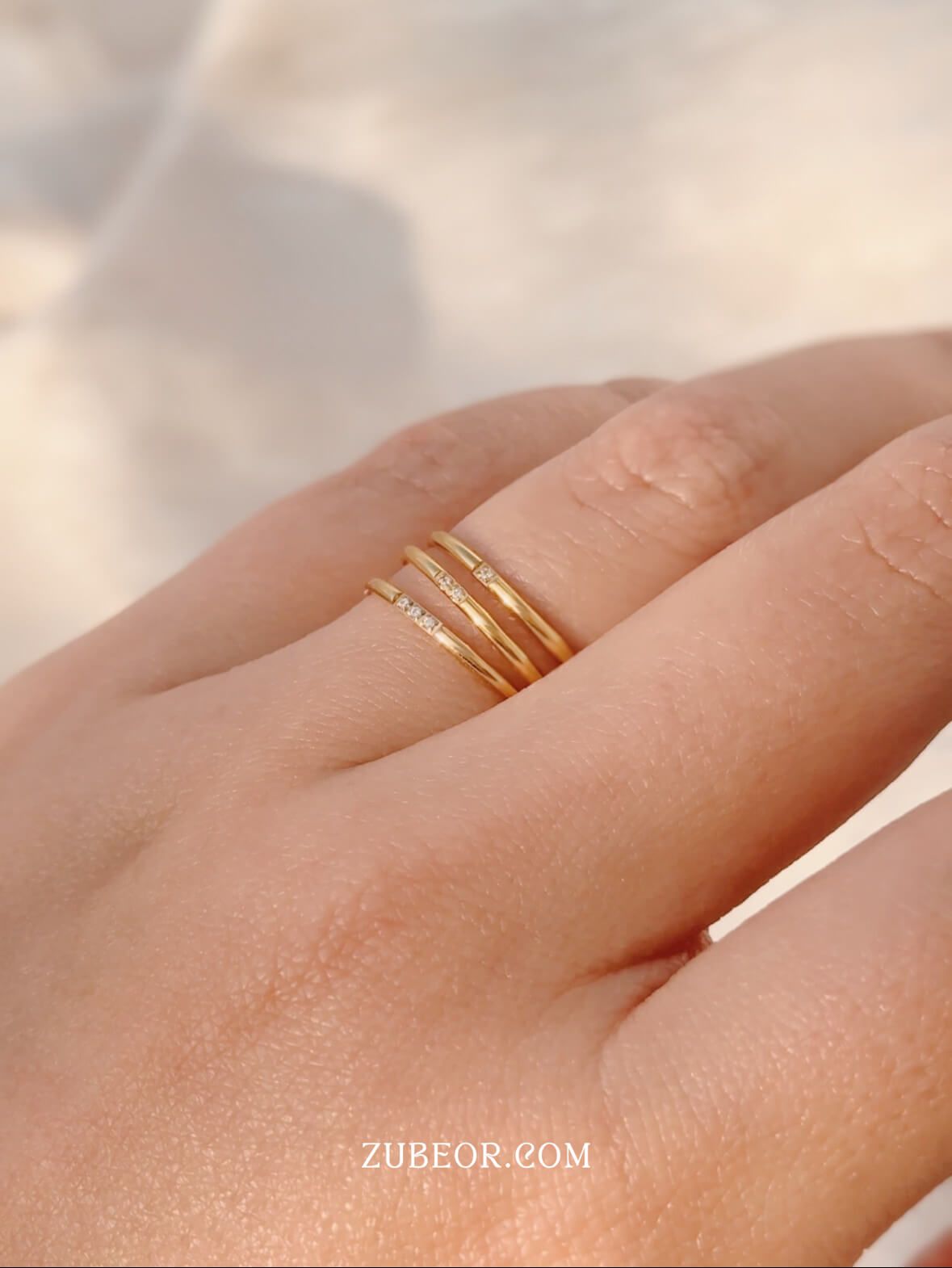 Anillo minimalista cristales 5