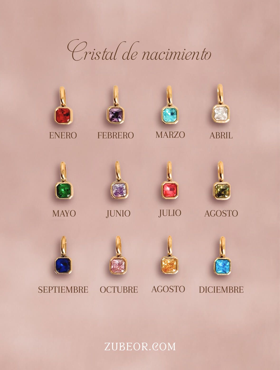 Dije cristal de mes cuadrado 2