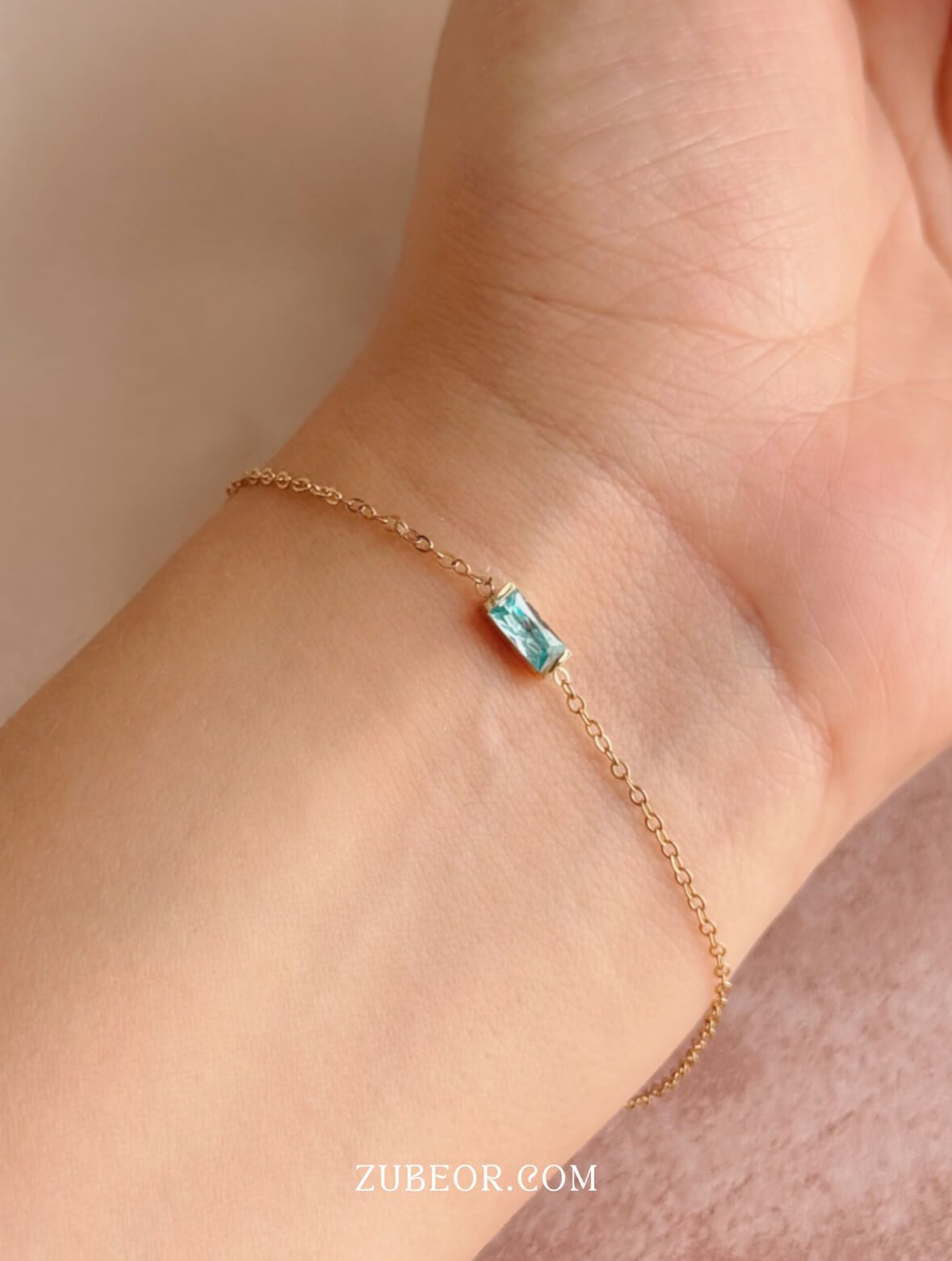 Pulsera con cristal de mes 7