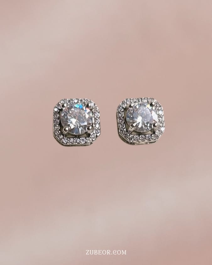Aretes cristal cuadrado 2