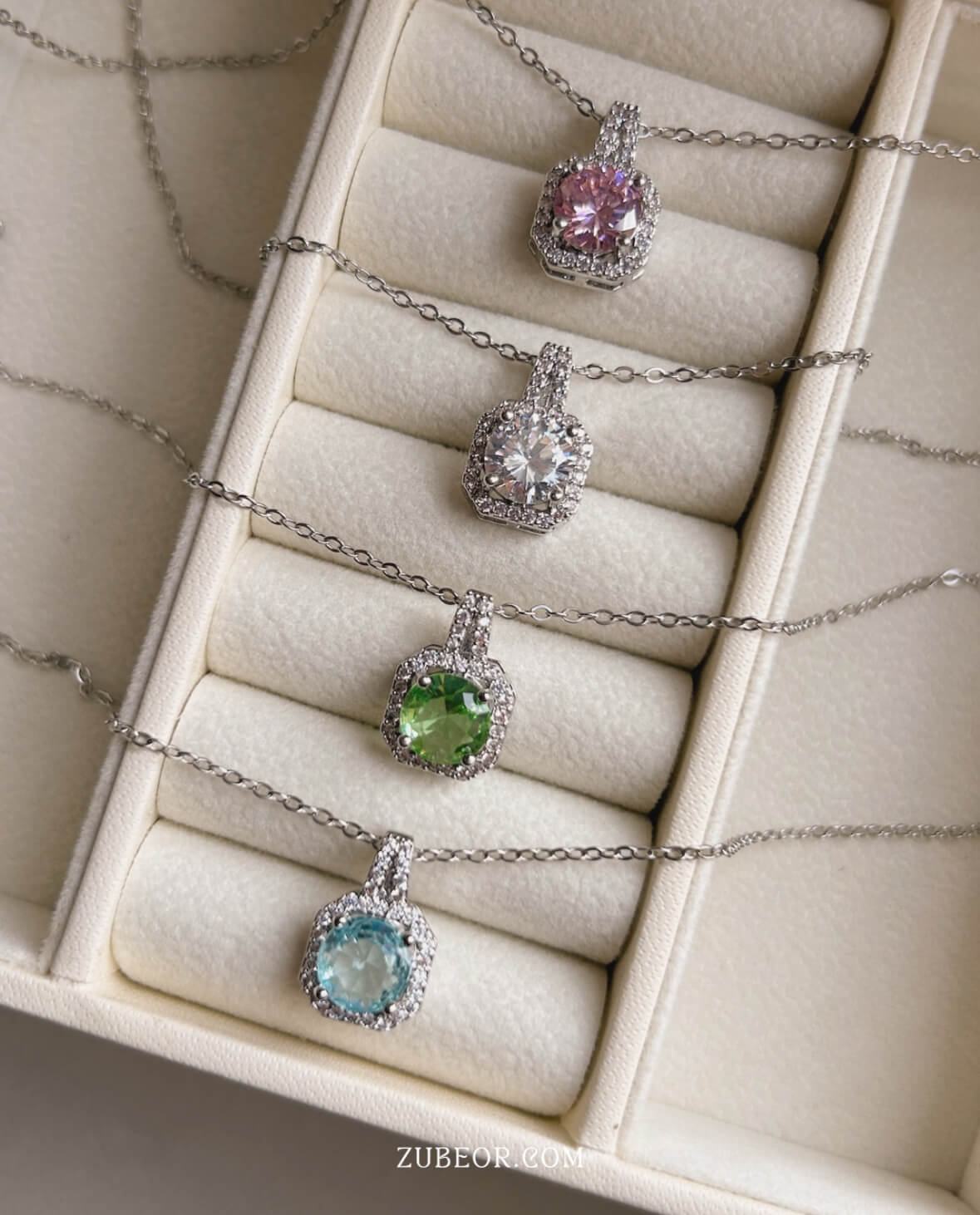 Cadena cristal cuadrado