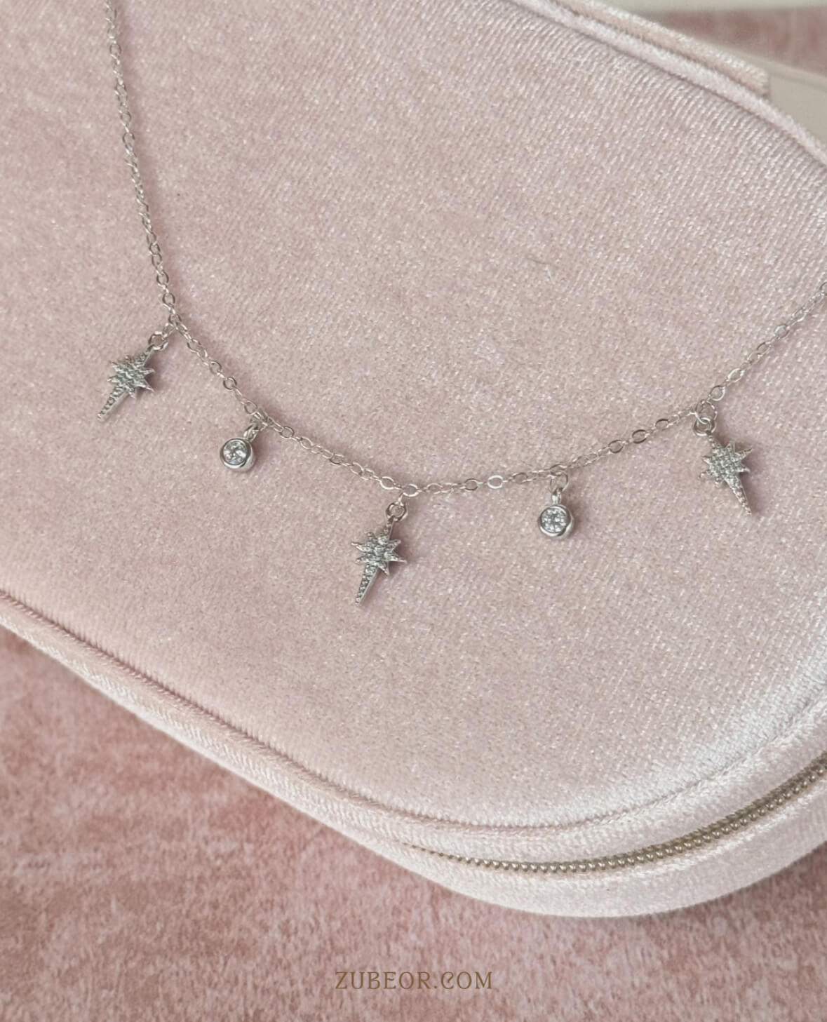 Cadena estrellas plateado 2