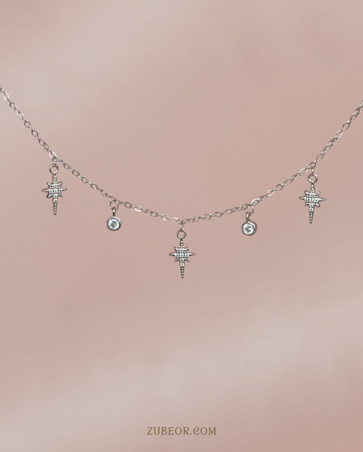 Cadena estrellas plateado