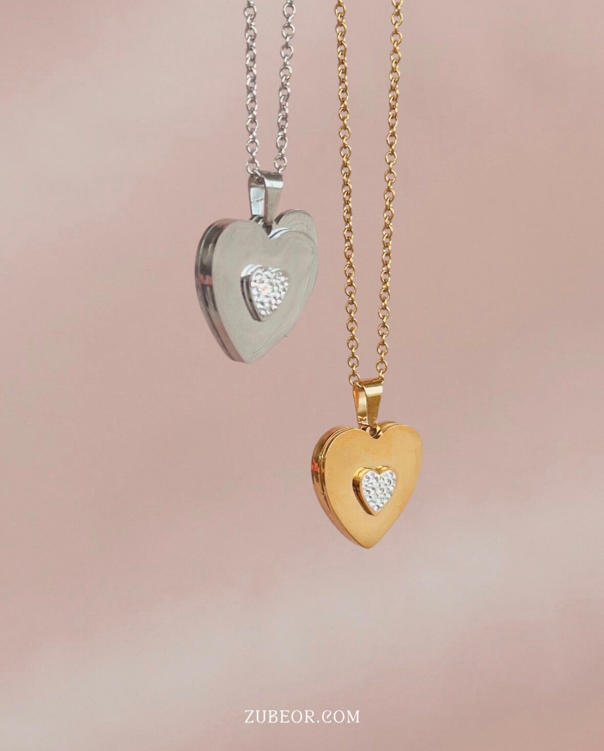 Cadena corazón con grabado oculto 5