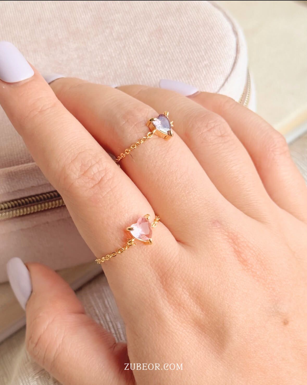 Anillo corazón ajustable
