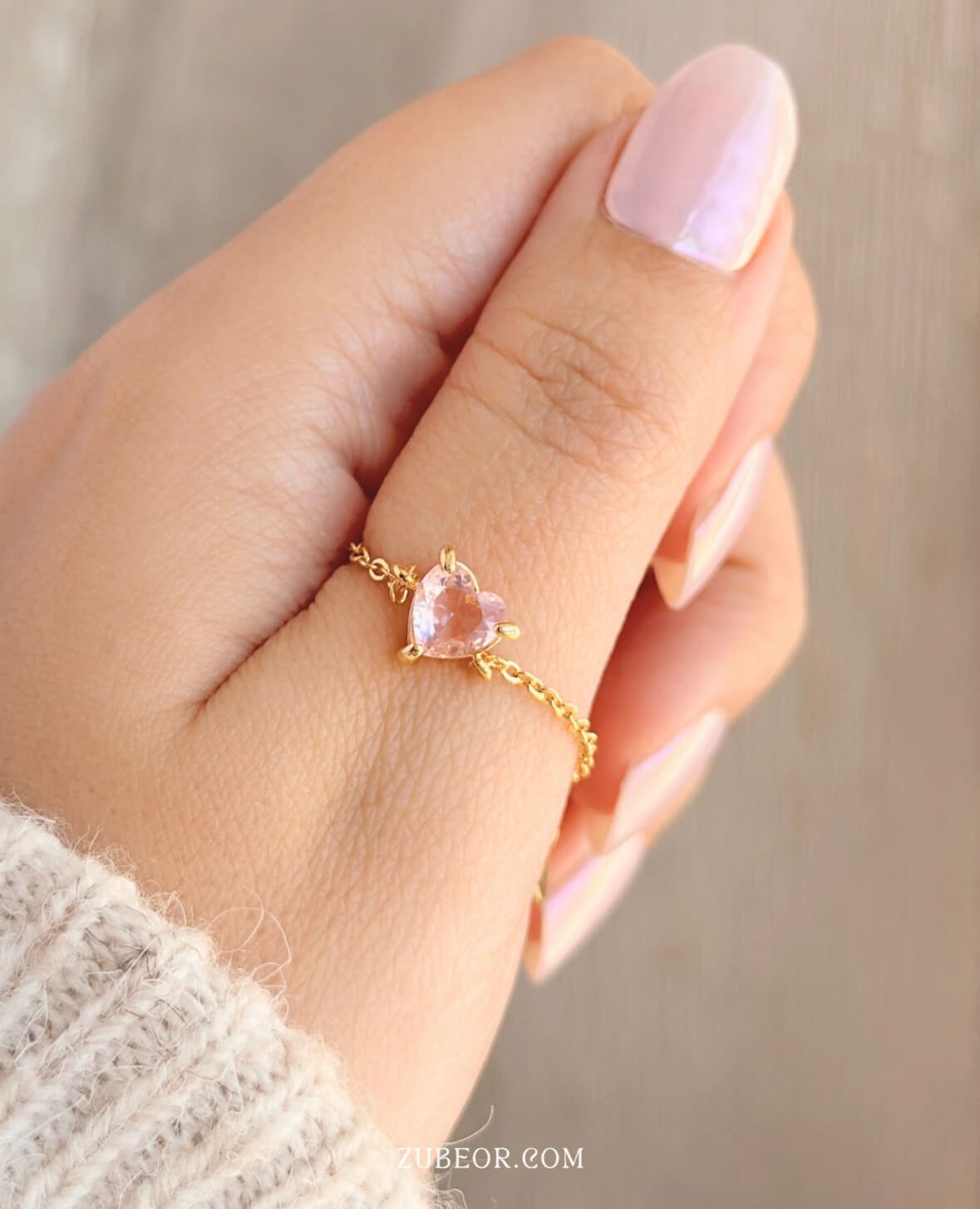 Anillo corazón ajustable 8