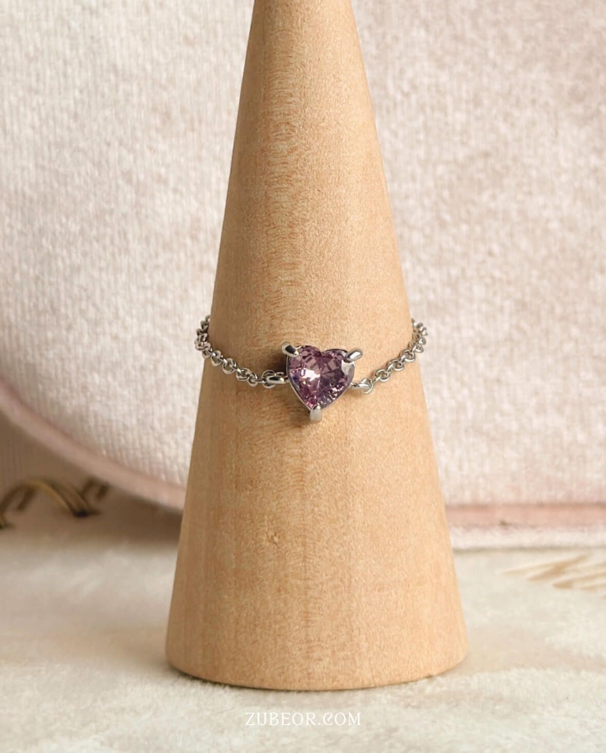 Anillo corazón ajustable 7