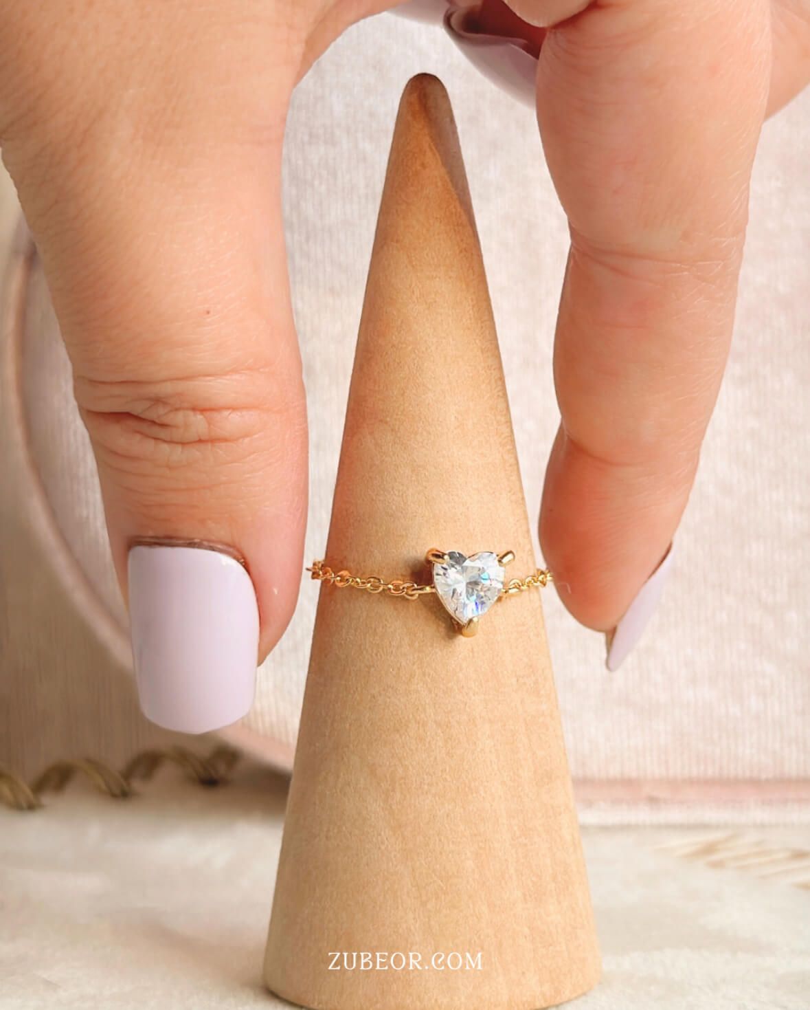 Anillo corazón ajustable 2