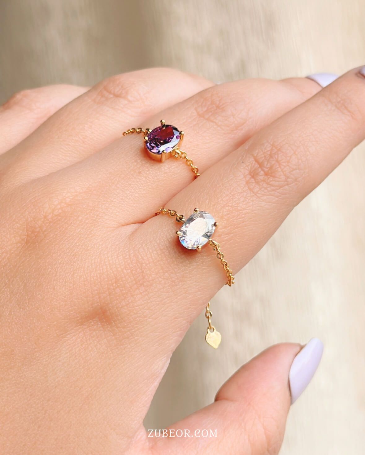 Anillo ovalo ajustable