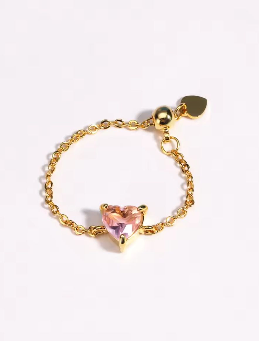 Anillo corazón ajustable 12