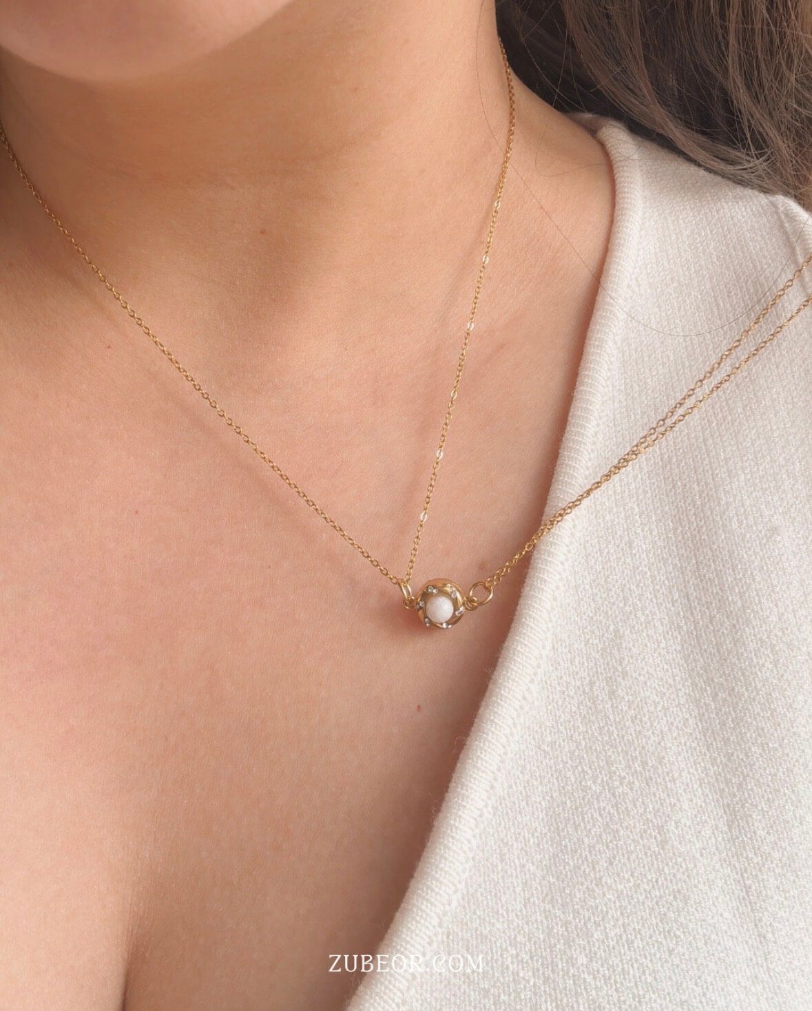 Set de cadenas magnéticas perla blanca 4
