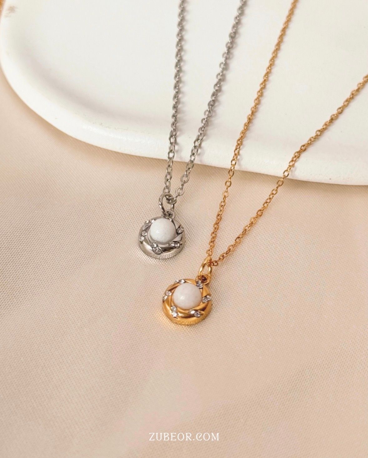 Set de cadenas magnéticas perla blanca 2