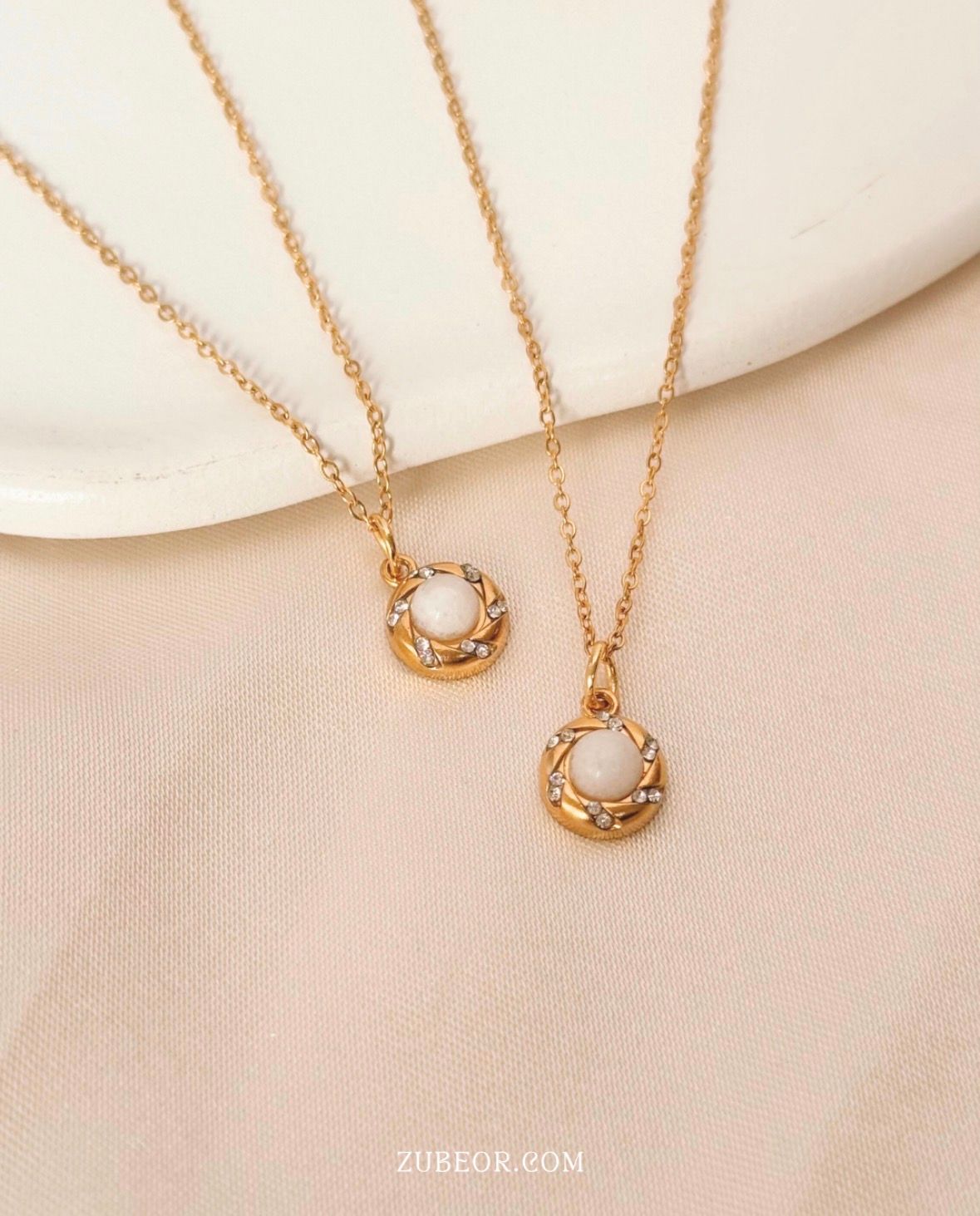 Set de cadenas magnéticas perla blanca 7