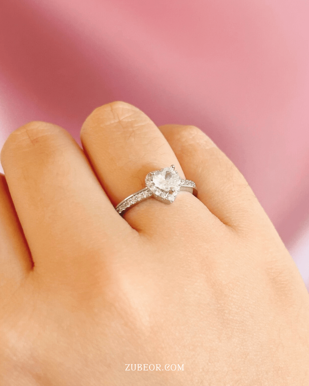 Anillo corazón cristal 2