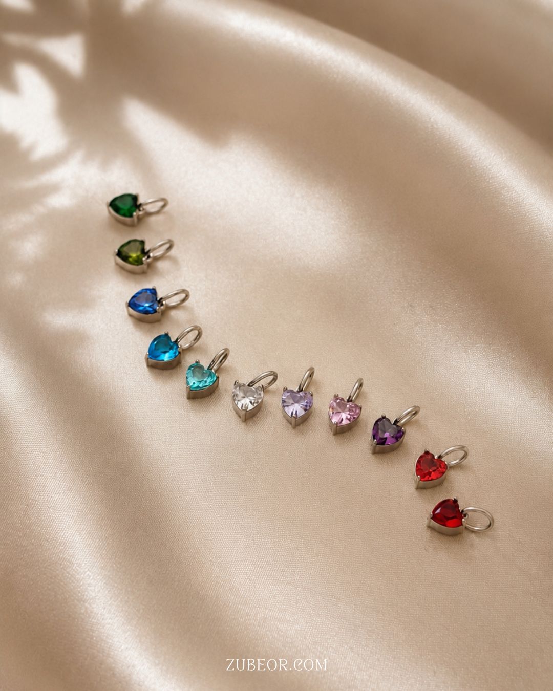 Dije corazón cristal de nacimiento