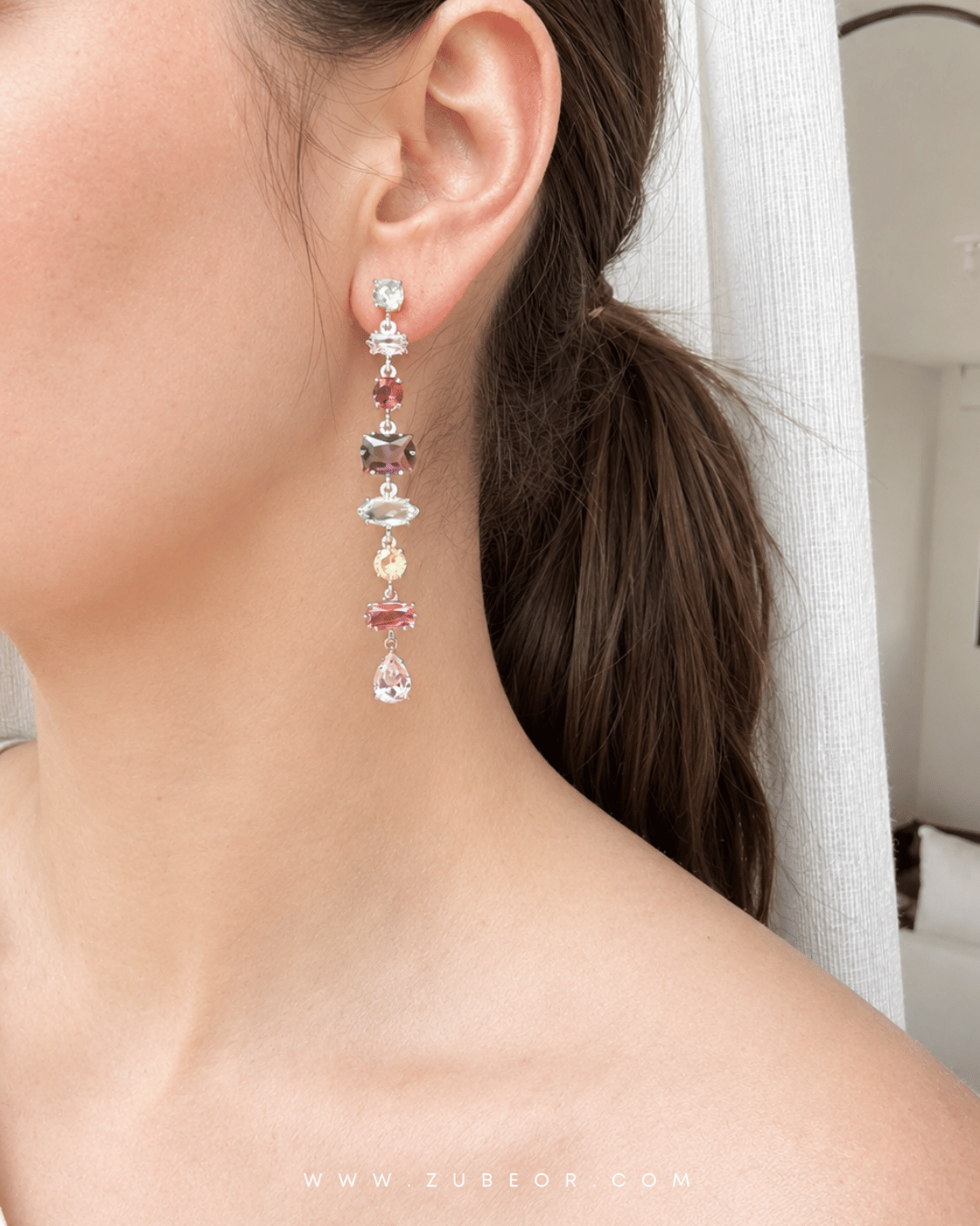 Aretes cristales de colores 2