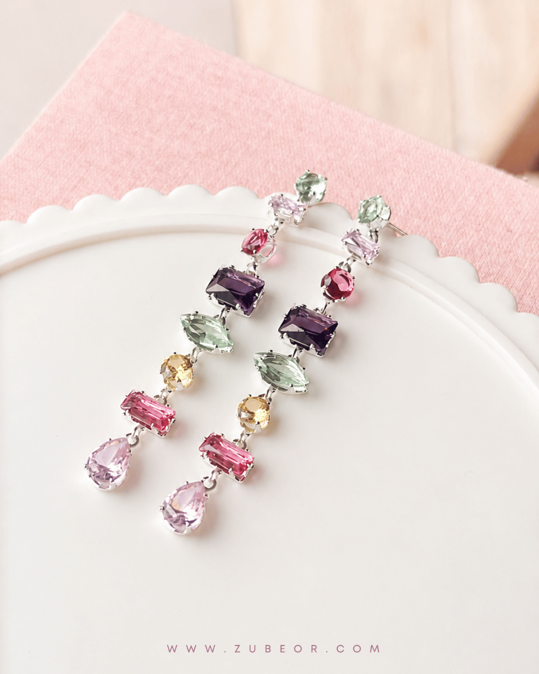 Aretes cristales de colores 3