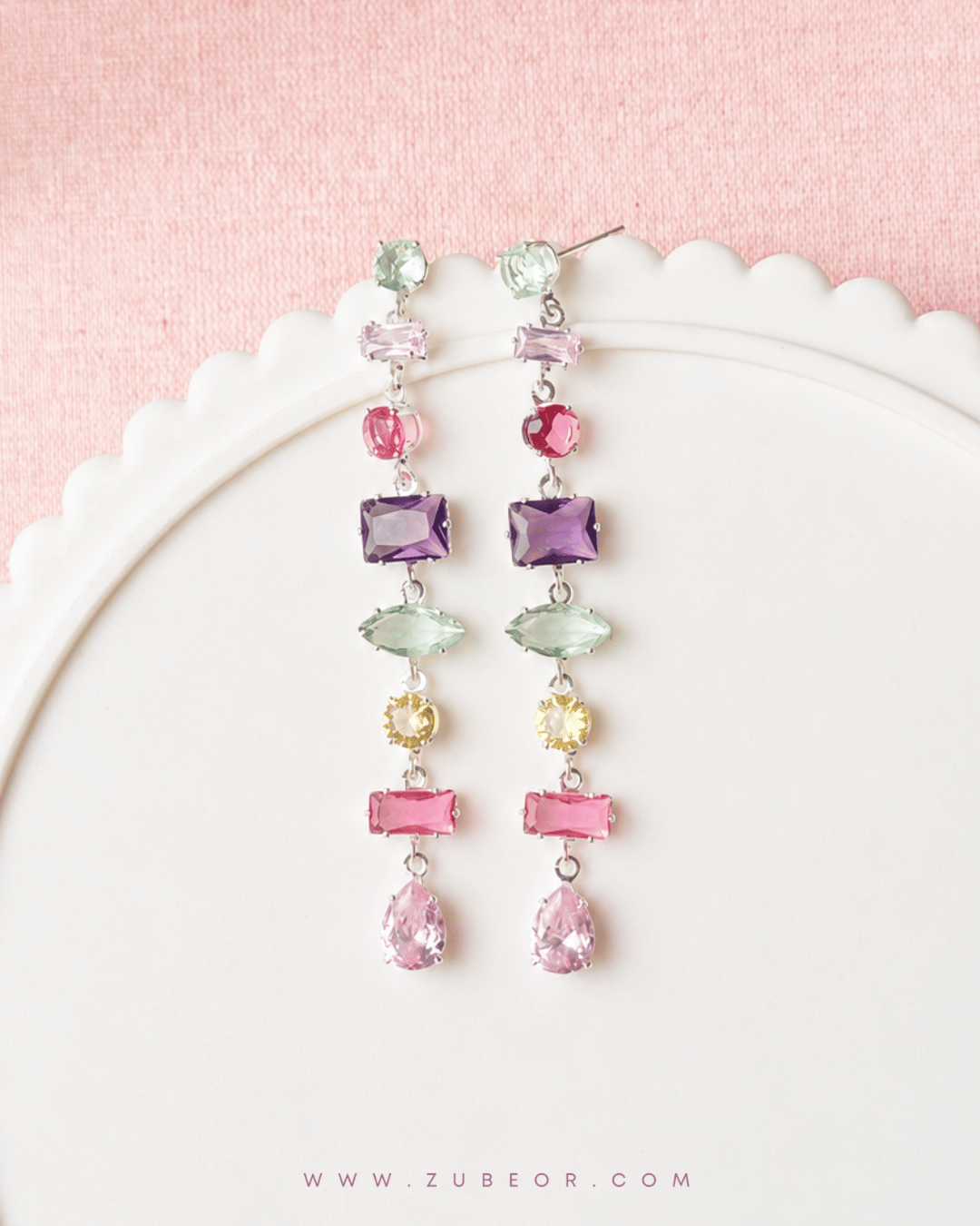 Aretes cristales de colores 4