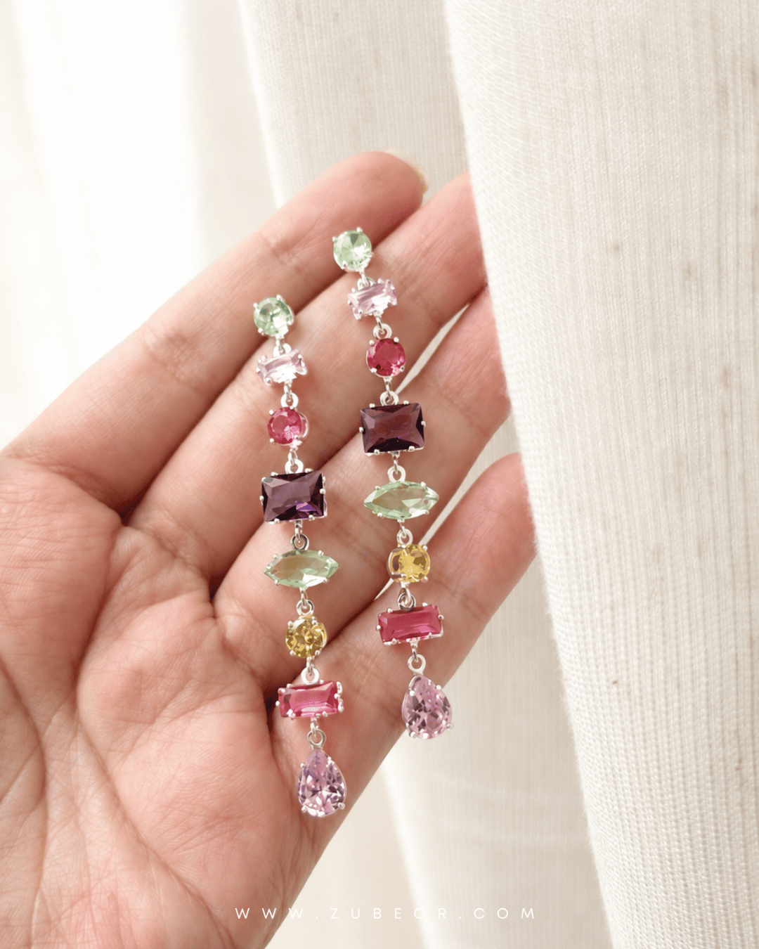 Aretes cristales de colores 5