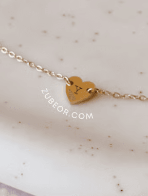 Cadena corazón inicial grabado 7