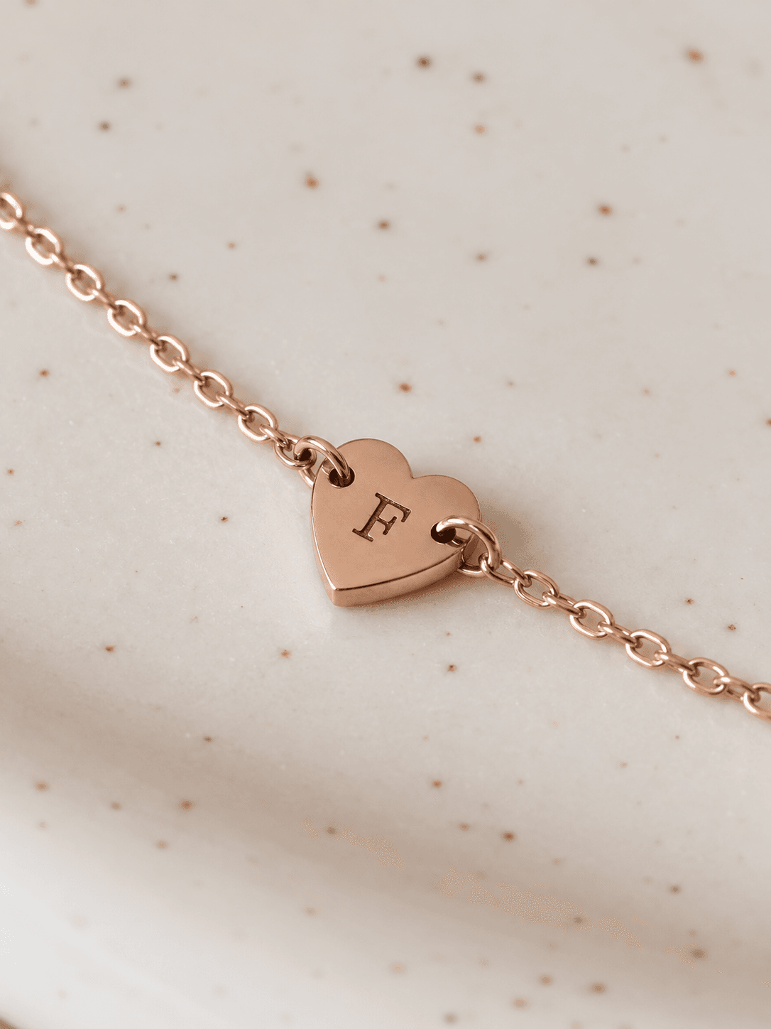 Cadena corazón inicial grabado 5